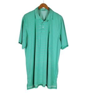 B Draddy Sport Golf Performance Polo Shirt XXL Striped Short Sleeve Streamsong